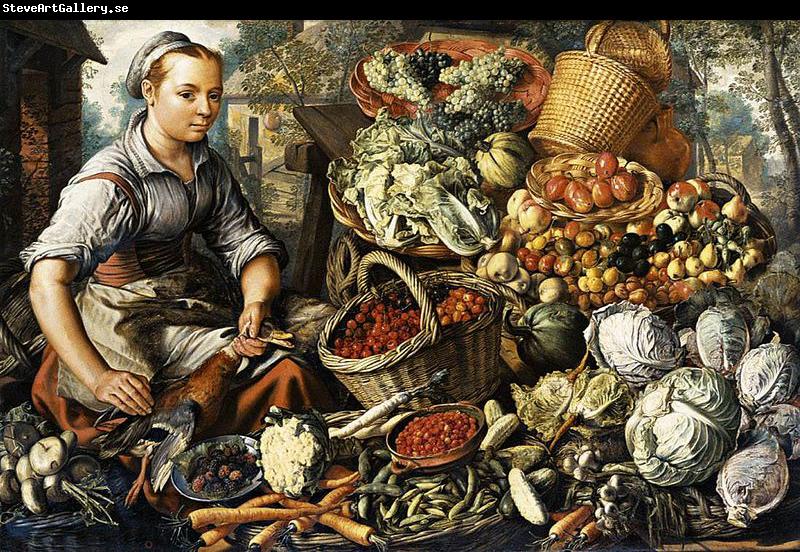 Joachim Beuckelaer Market Woman with Fruit, Vegetables and Poultry